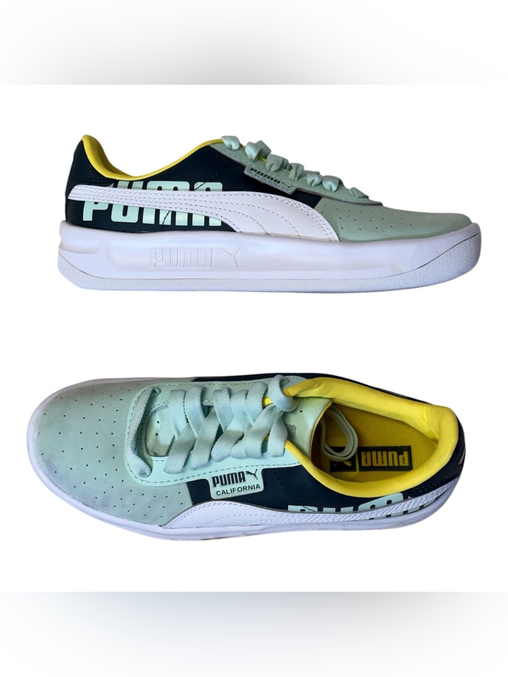 NEW Puma Women 6 California LOGO Leather Athletic Casual Shoes sneakers Trainer
